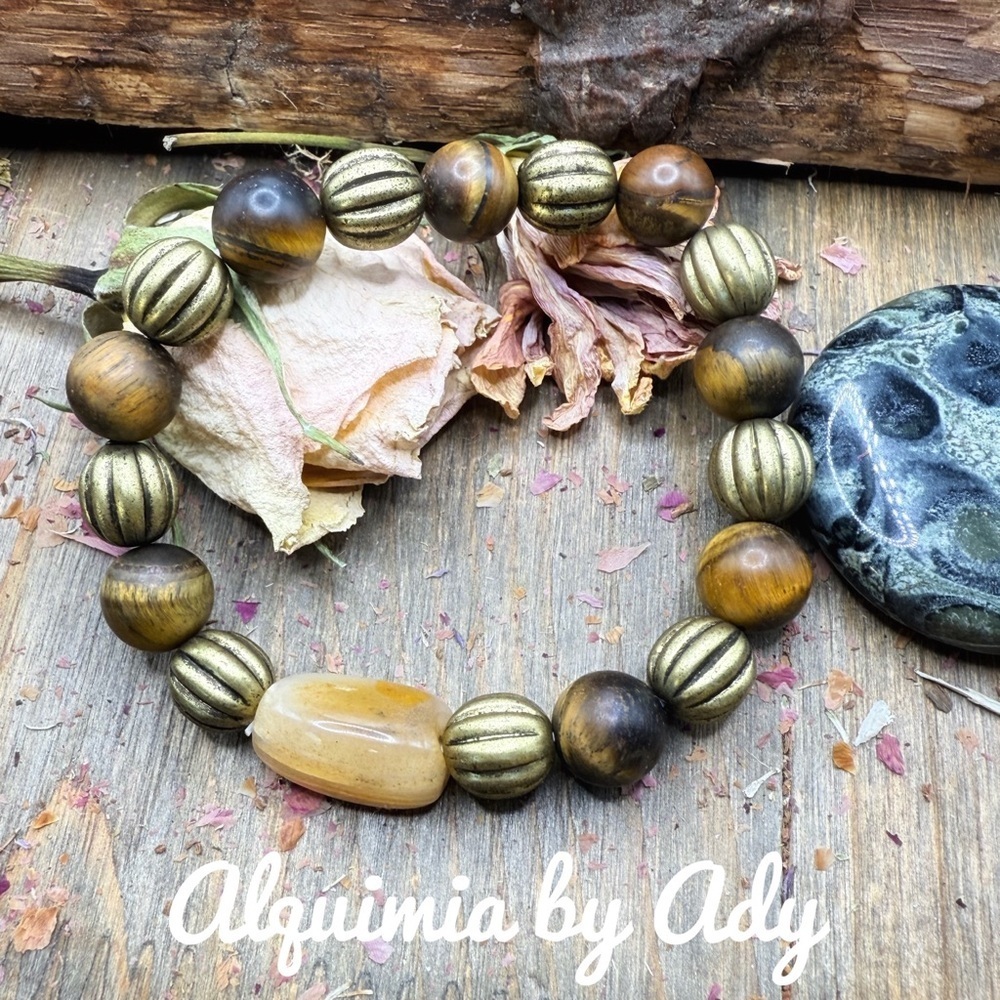 Alquimia Brown and Gold Beaded Bracelet